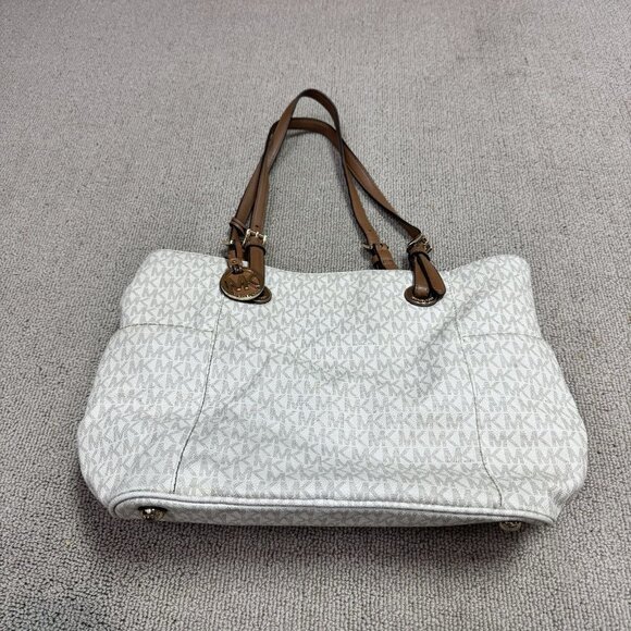Michael Kors Tote White Brown Large